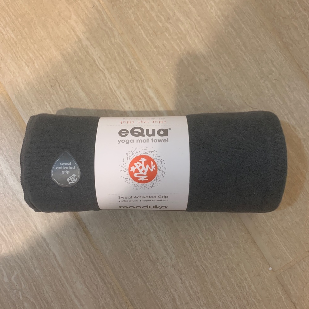 Manduka eQua Yoga Mat Towel - Thunder Grey - NEW!!
